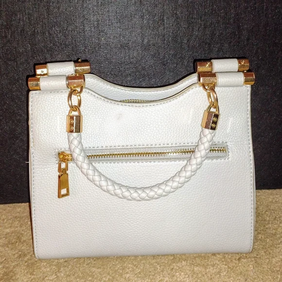Mystique Boutique White Satchel with Gold Accents - Picture 5 of 5